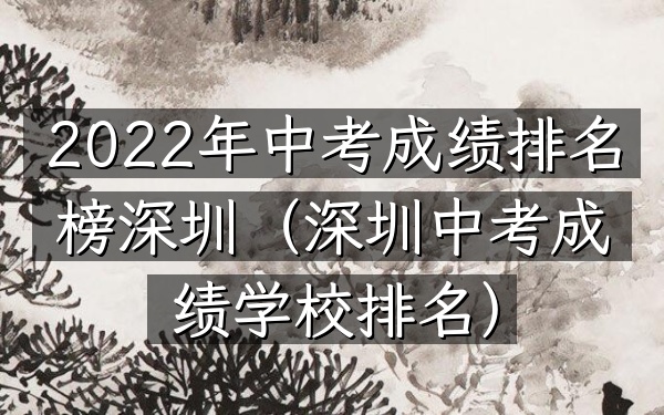 2022年中考成绩排名榜深圳（深圳中考成绩学校排名）