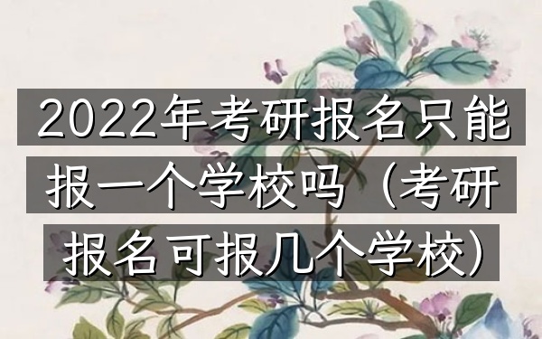 2022年考研报名只能报一个学校吗(考研报名可报几个学校)
