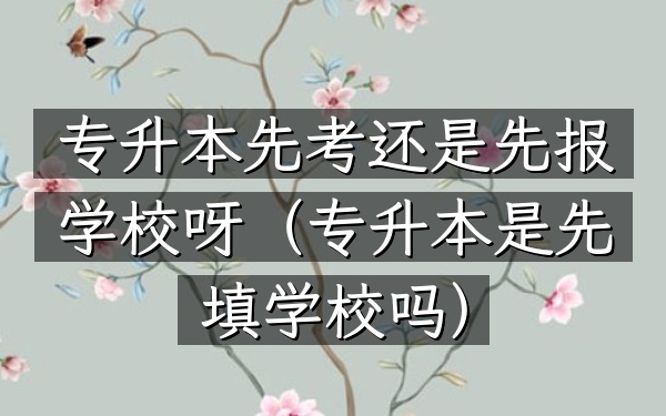 专升本先考还是先报学校呀(专升本是先填学校吗)