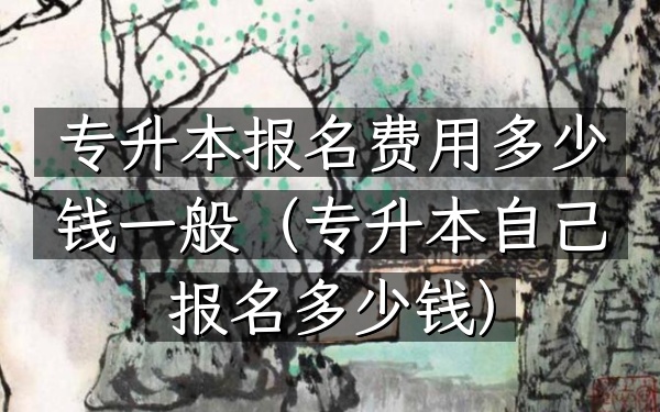 专升本报名费用多少钱一般(专升本自己报名多少钱)