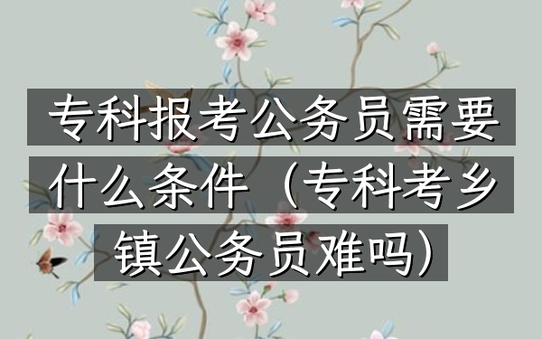专科报考公务员需要什么条件(专科考乡镇公务员难吗)