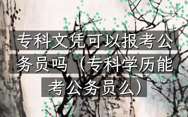专科文凭可以报考公务员吗(专科学历能考公务员么)