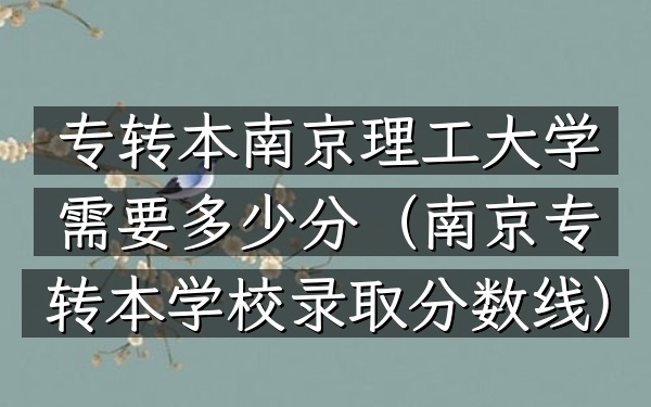 专转本南京理工大学需要多少分(南京专转本学校录取分数线)