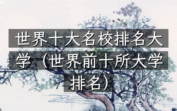 世界十大名校排名大学（世界前十所大学排名）