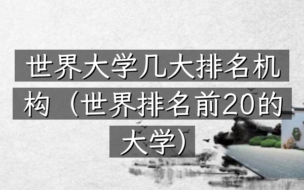 世界大学几大排名机构（世界排名前20的大学）