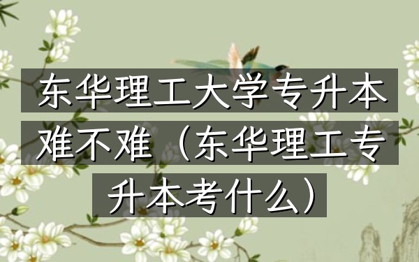 东华理工大学专升本难不难(东华理工专升本考什么)