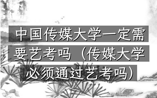 中国传媒大学一定需要艺考吗(传媒大学必须通过艺考吗)
