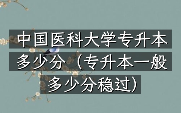 中国医科大学专升本多少分(专升本一般多少分稳过)