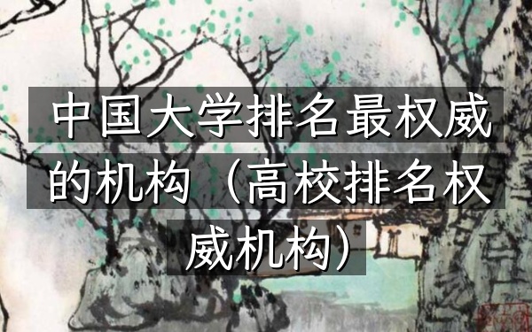 中国大学排名最权威的机构（高校排名权威机构）