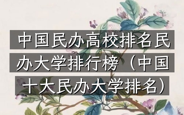 中国民办高校排名民办大学排行榜（中国十大民办大学排名）