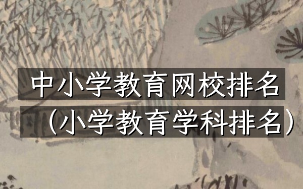中小学教育网校排名（小学教育学科排名）