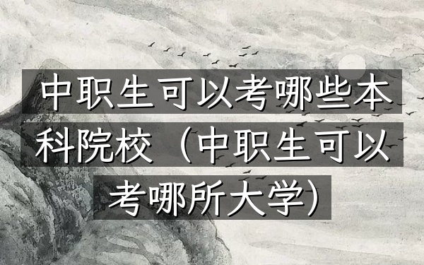 中职生可以考哪些本科院校(中职生可以考哪所大学)