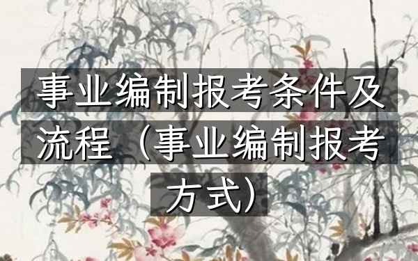 事业编制报考条件及流程(事业编制报考方式)