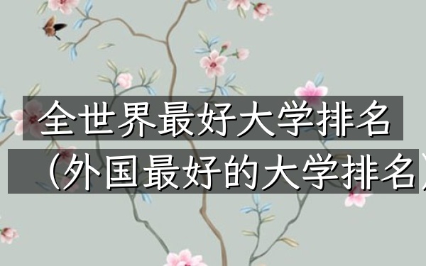全世界最好大学排名（外国最好的大学排名）
