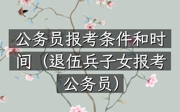 公务员报考条件和时间(退伍兵子女报考公务员)