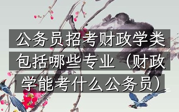 公务员招考财政学类包括哪些专业(财政学能考什么公务员)