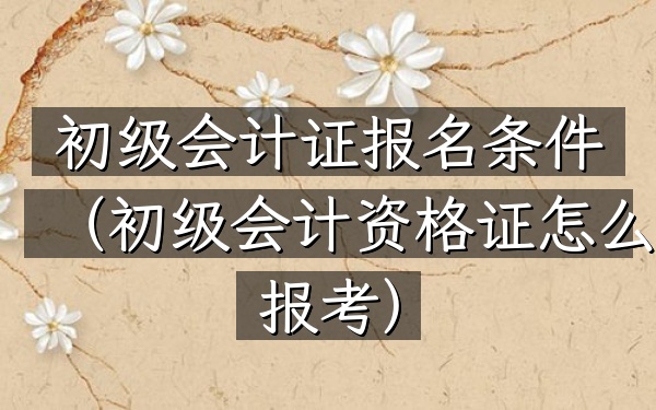 初级会计证 报名条件(初级会计资格证怎么报考)