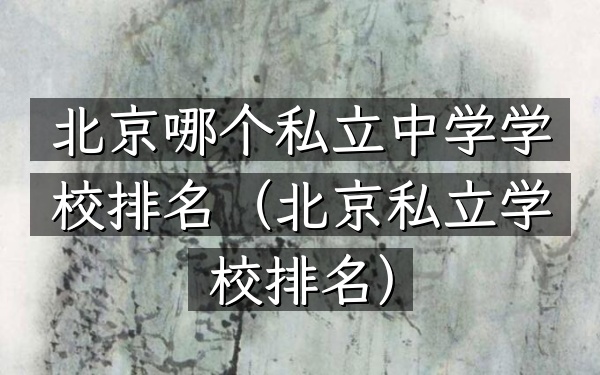 北京哪个私立中学学校排名（北京私立学校排名）