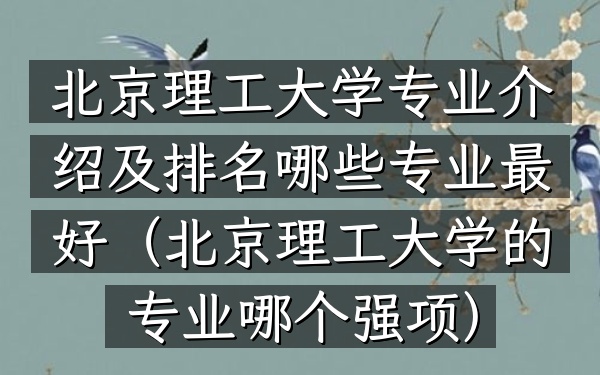 北京理工大学专业介绍及排名哪些专业最好(北京理工大学的专业哪个强项)