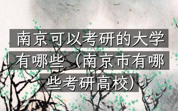 南京可以考研的大学有哪些(南京市有哪些考研高校)