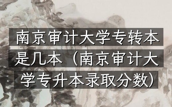 南京审计大学专转本是几本(南京审计大学专升本录取分数)