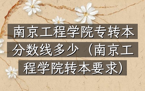 南京工程学院专转本分数线多少(南京工程学院转本要求)