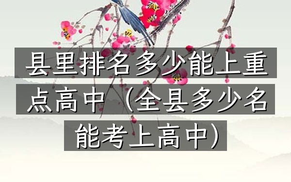 县里排名多少能上重点高中（全县多少名能考上高中）