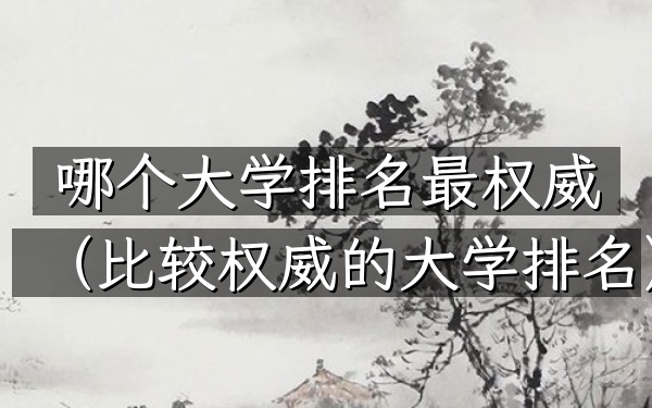 哪个大学排名最权威（比较权威的大学排名）