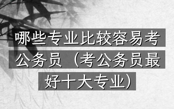 哪些专业比较容易考公务员(考公务员最好十大专业)