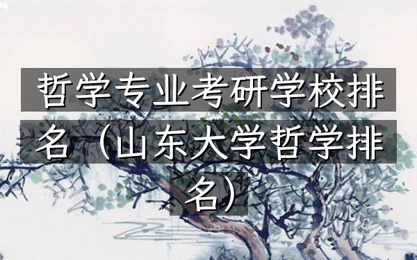 哲学专业考研学校排名(山东大学哲学排名)