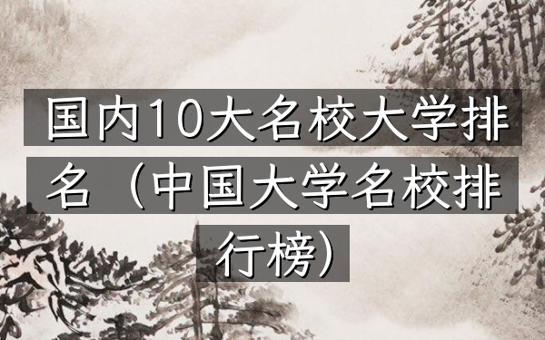 国内10大名校大学排名（中国大学名校排行榜）