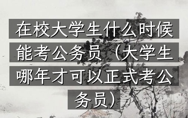 在校大学生什么时候能考公务员(大学生哪年才可以正式考公务员)