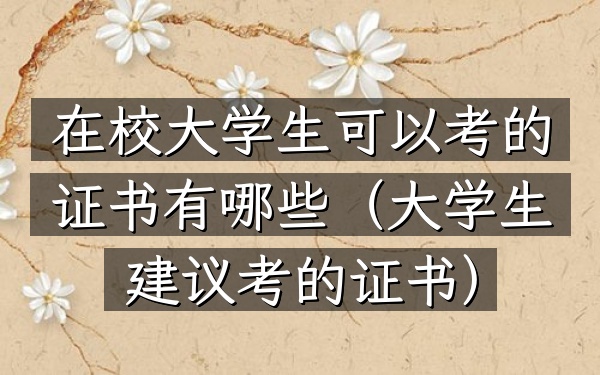 在校大学生可以考的证书有哪些(大学生建议考的证书)