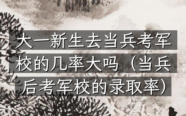 大一新生去当兵考军校的几率大吗(当兵后考军校的录取率)