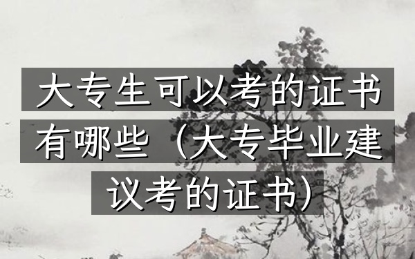 大专生可以考的证书有哪些(大专毕业建议考的证书)