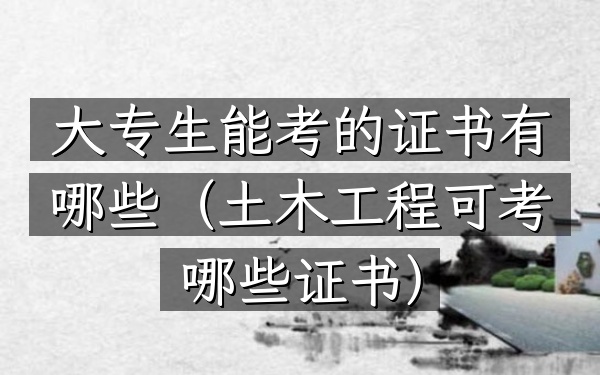大专生能考的证书有哪些(土木工程可考哪些证书)