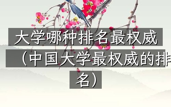 大学哪种排名最权威（中国大学最权威的排名）
