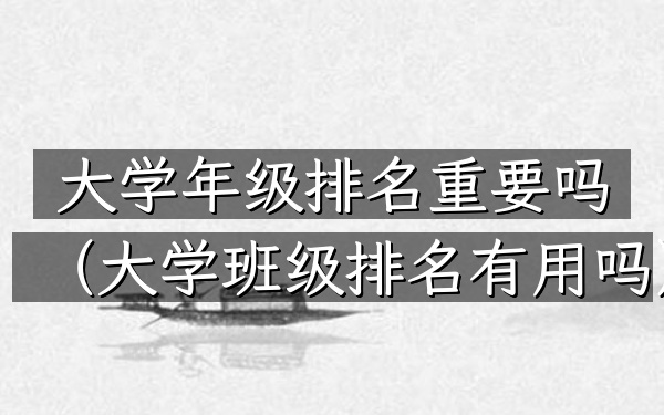 大学年级排名重要吗（大学班级排名有用吗）