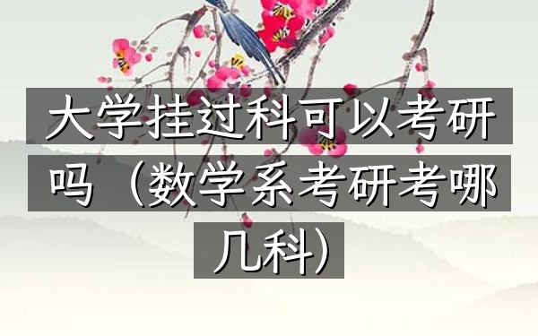 大学挂过科可以考研吗(数学系考研考哪几科)