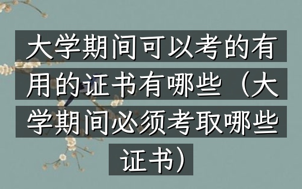 大学期间可以考的有用的证书有哪些(大学期间必须考取哪些证书)