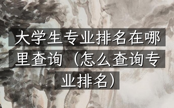 大学生专业排名在哪里查询（怎么查询专业排名）