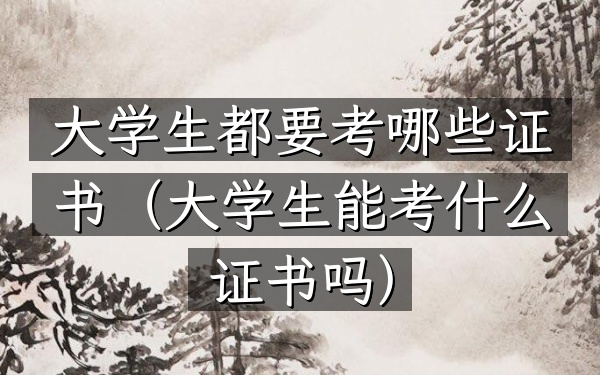 大学生都要考哪些证书(大学生能考什么证书吗)