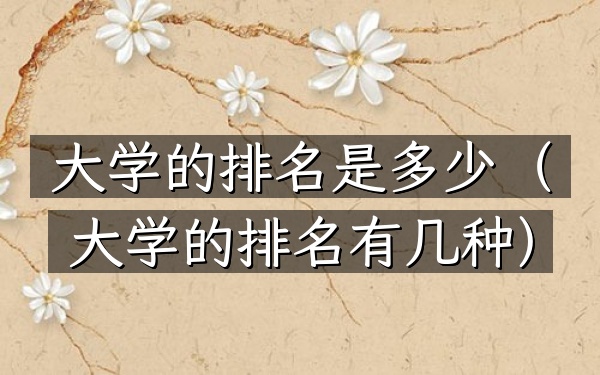大学的排名是多少（大学的排名有几种）