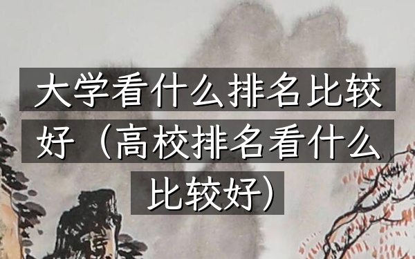 大学看什么排名比较好（高校排名看什么比较好）