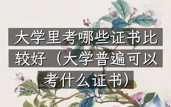 大学里考哪些证书比较好(大学普遍可以考什么证书)