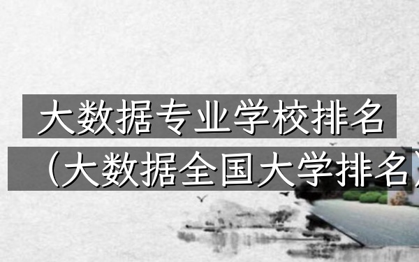 大数据专业学校排名（大数据全国大学排名）