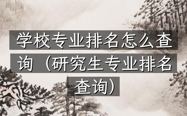 学校专业排名怎么查询（研究生专业排名查询）