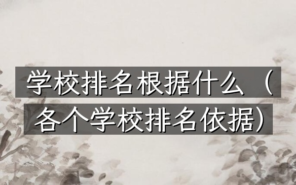 学校排名根据什么（各个学校排名依据）