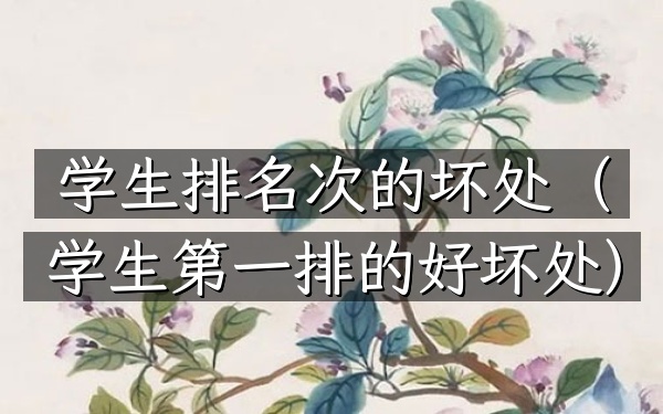 学生排名次的坏处（学生第一排的好坏处）