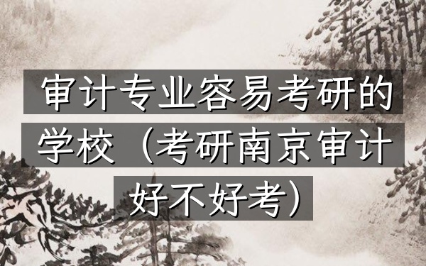 审计专业容易考研的学校(考研南京审计好不好考)